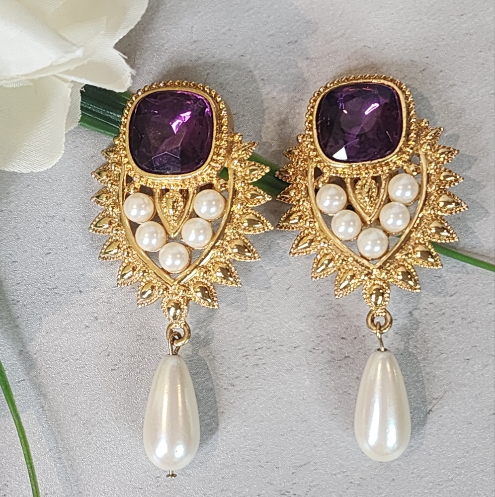 Shaill Jhaveri for Avon Elizabeth Taylor Collection Vintage Earrings - Picture 2 of 8